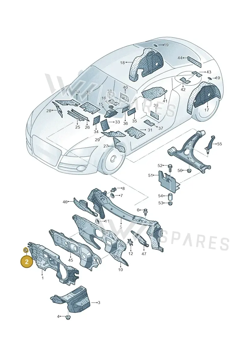 N90641901 — Audi TTS Coupe 2.0 (2010-2014) diagram 609863200, position 2