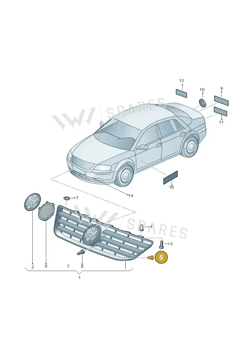 N90644805 — Volkswagen Phaeton 4motion (2010-2016) diagram 258853400, position 5