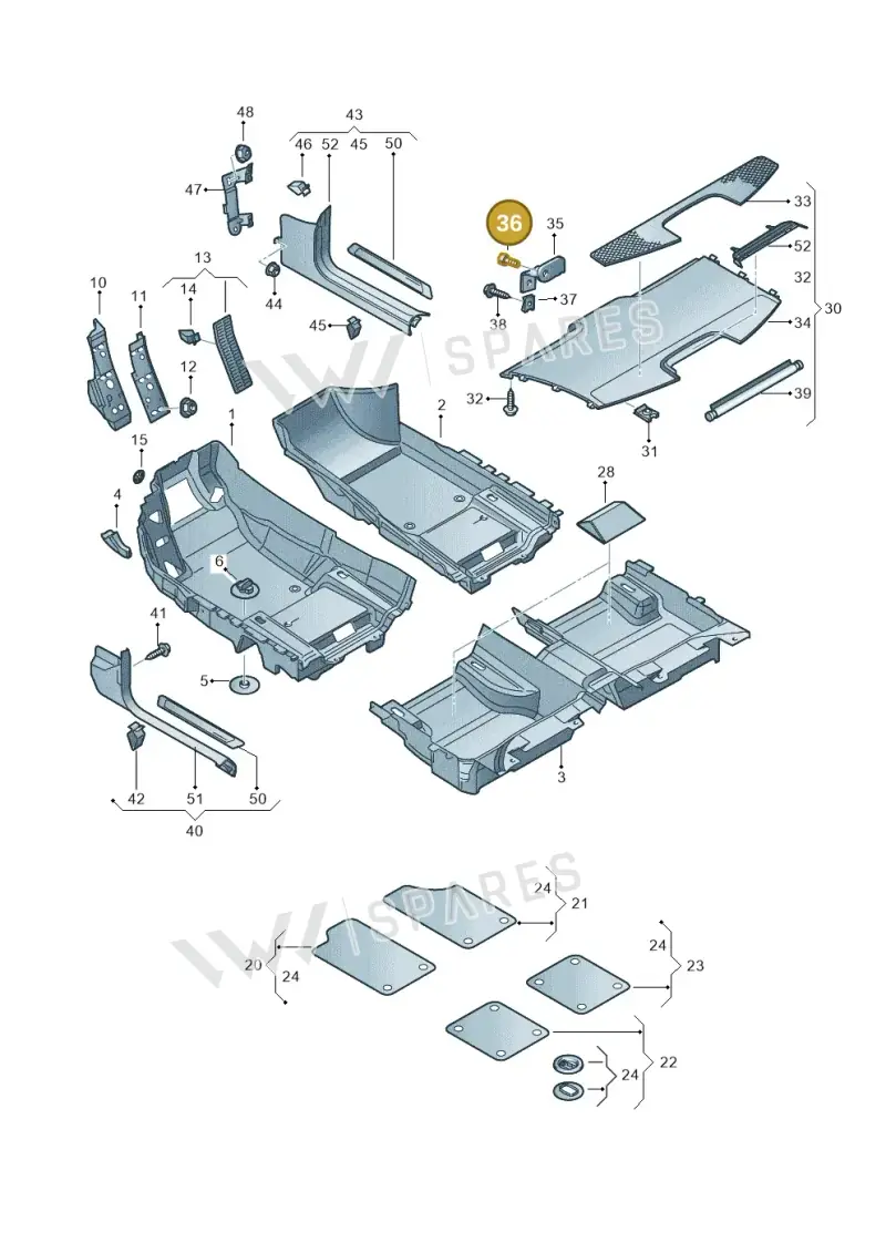 N90644805 — Volkswagen Phaeton 4motion (2010-2016) diagram 258863000, position 36