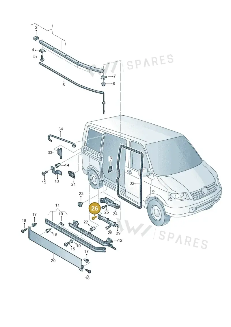 N90644805 — Volkswagen Transp. caravelle (2011-2015) diagram 410843500, position 26