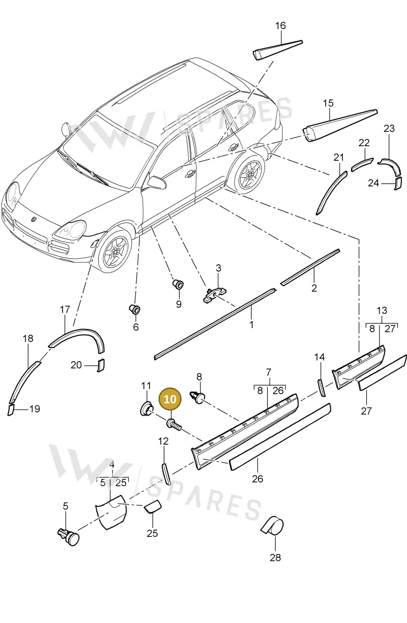 N90644805 — Porsche Cayenne (2007-2010) diagram p31810005, position 10