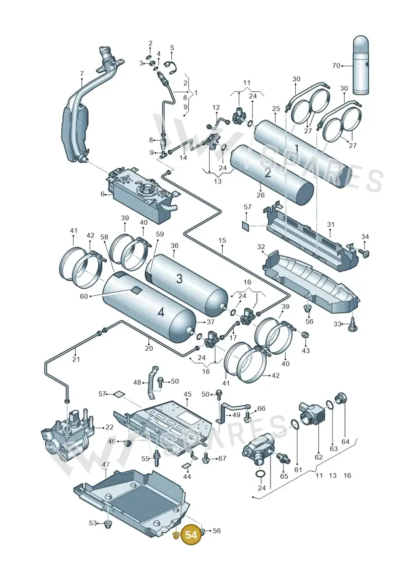 N90645301 — Volkswagen Touran 2.0 (2010-2015) diagram 658201080, position 54