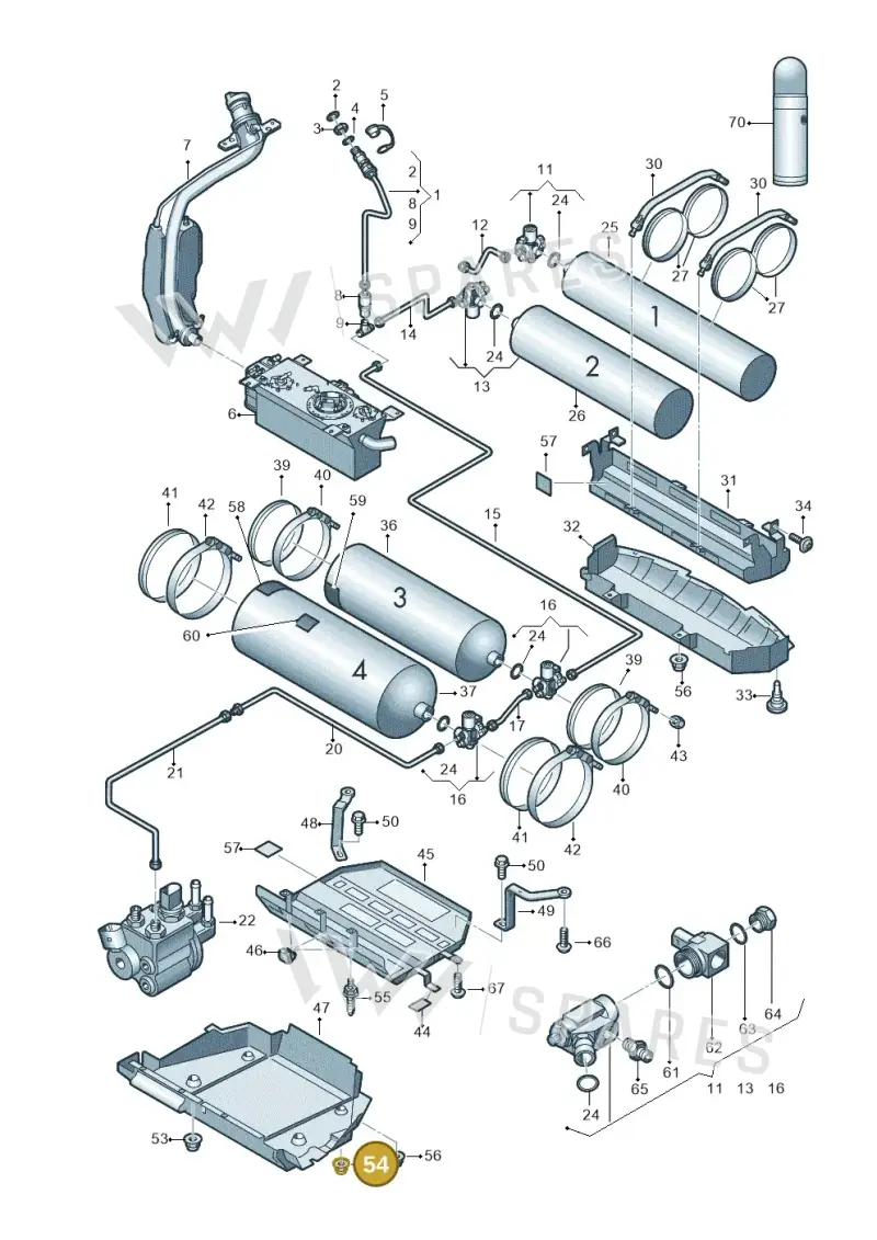 N90645301 — Volkswagen Touran 2.0 (2010-2015) diagram 694201070, position 54