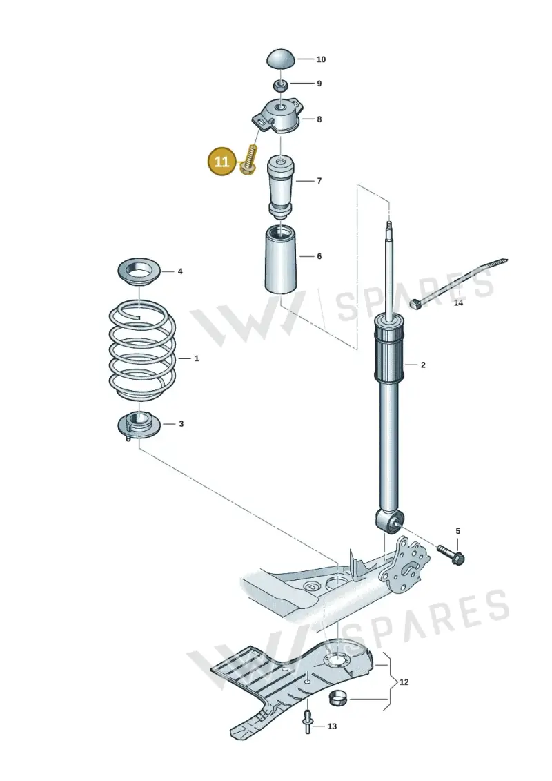 N90648402 — Volkswagen Taigo (2021-2024) diagram 2f0511000, position 11