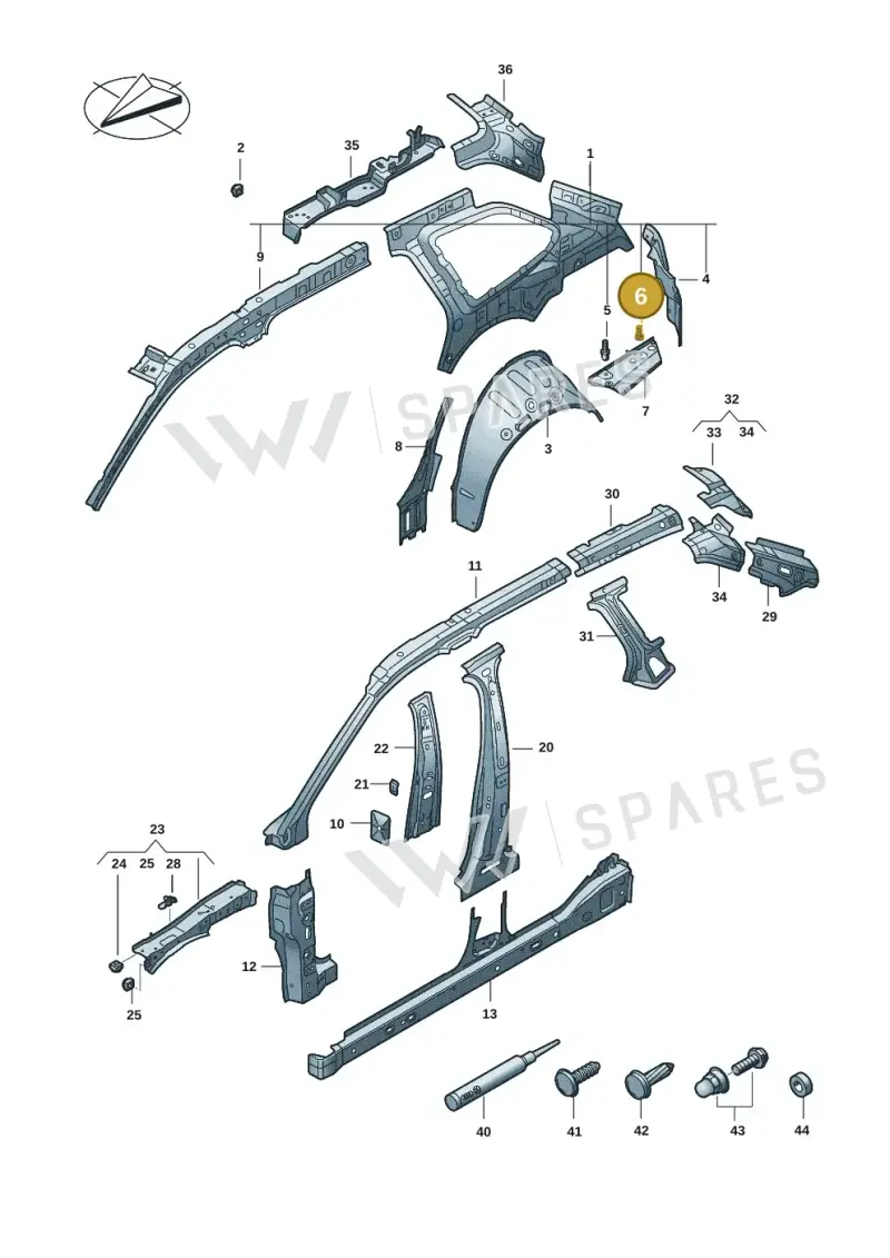 N90652603 — Volkswagen Passat estate (2023-) diagram 3j0809000, position 6