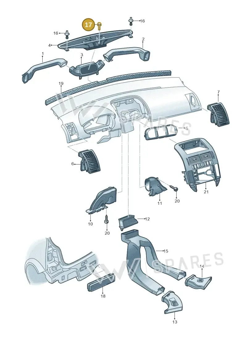 N90654602 — Volkswagen Polo (2011-2014) diagram 253819300, position 17