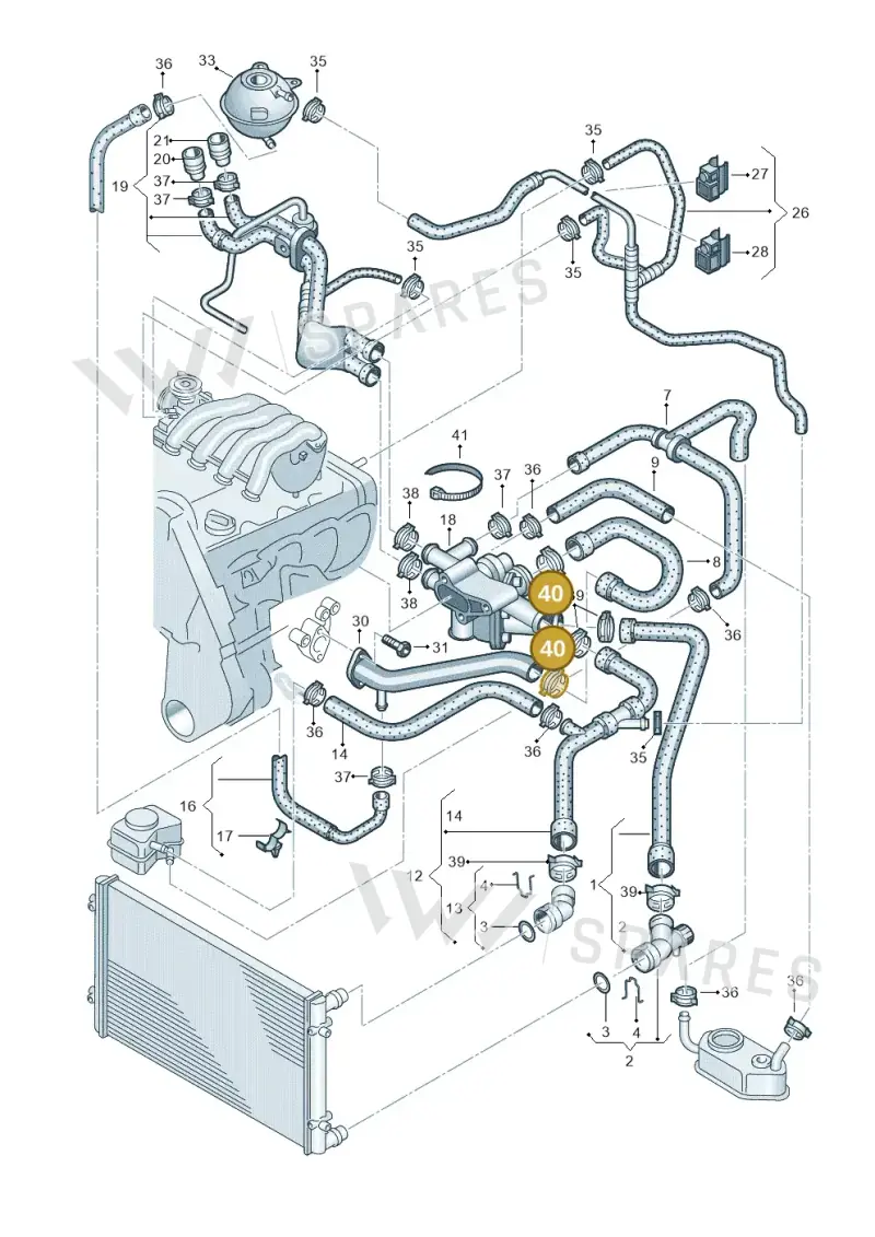 N90655901 — Volkswagen GOLF/VAR./4MOT. A4     02 (2001-2002) diagram 194121260, position 40