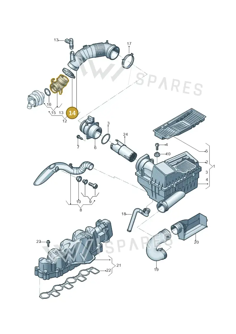 N90656101 — Volkswagen Jetta (2014-2017) diagram 684129400, position 14