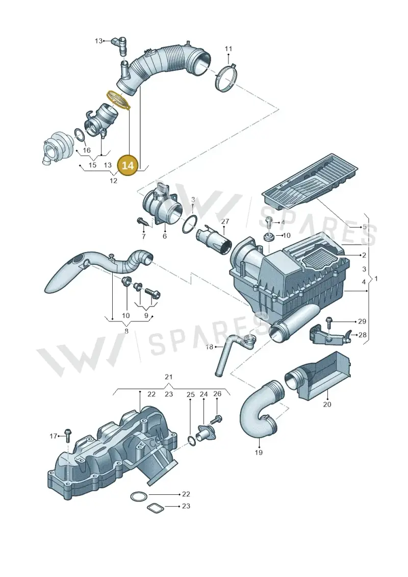 N90656101 — Volkswagen Caddy kombi (2015-2020) diagram 694129050, position 14