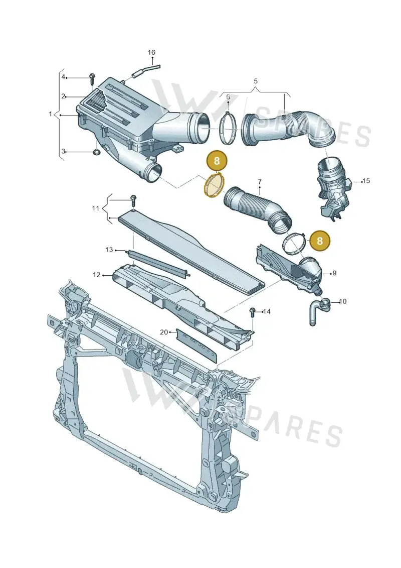 N90656201 — Volkswagen Passat estate (2023-) diagram 57x129042, position 8