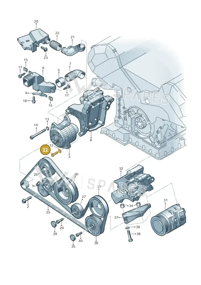 N90660202 — Volkswagen Phaeton 4motion (2010-2016) diagram 255903800, position 11