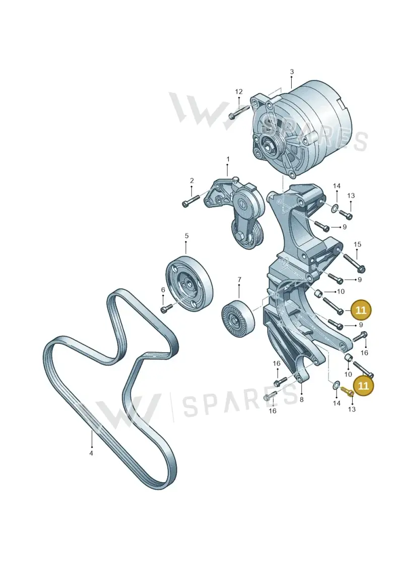 N90660202 — Volkswagen Touareg BlueMotion (2014-2018) diagram 258903300, position 11