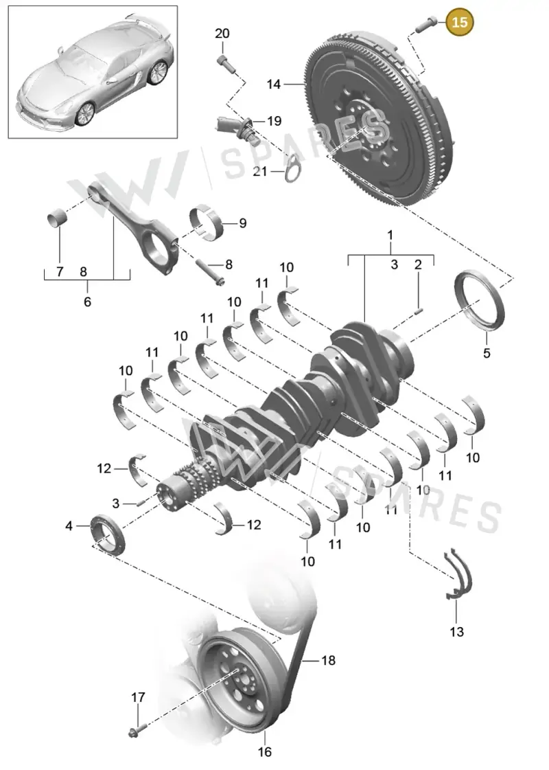 N90665101 — Porsche Cayman GT4 (2015-2016) diagram p45102000, position 15