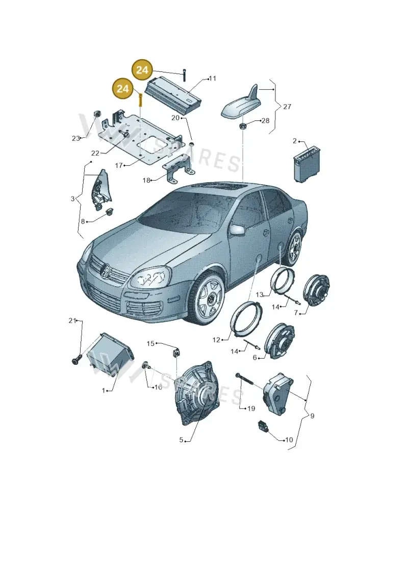 N90667401 — Volkswagen Jetta (2008-2011) diagram 449035350, position 24