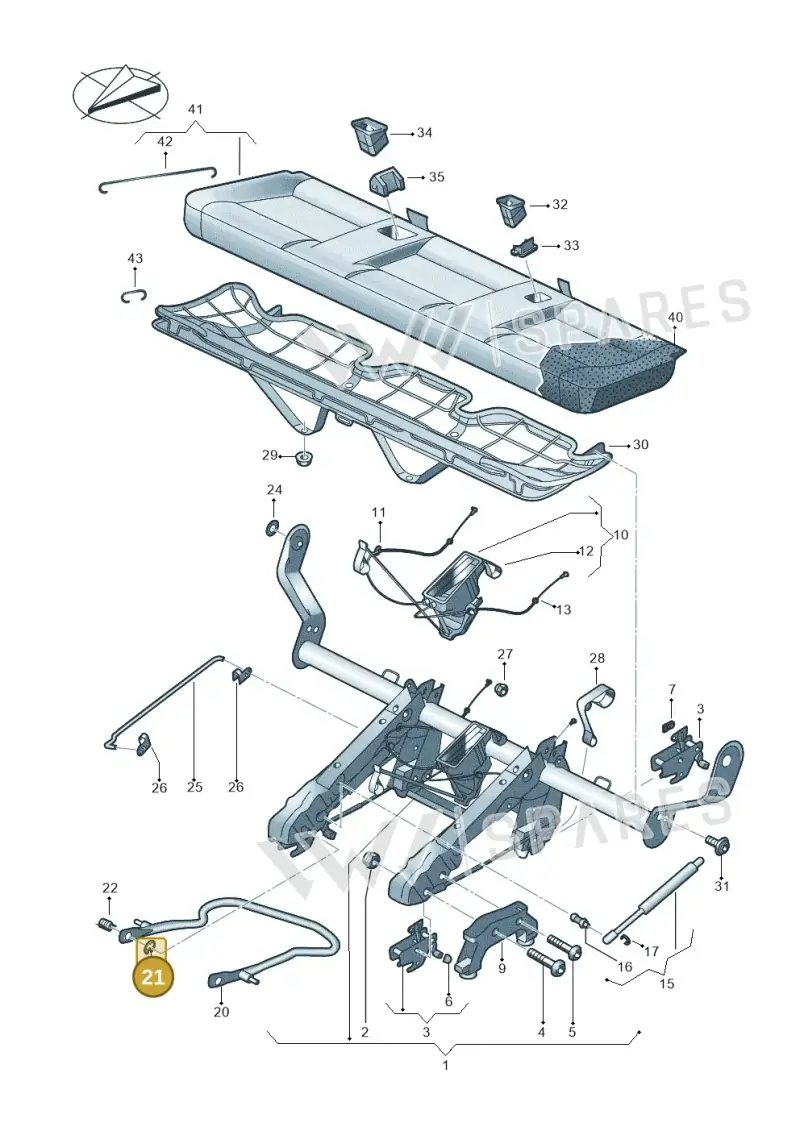 N90675501 — Volkswagen Caravelle (2019-2024) diagram 861885000, position 21
