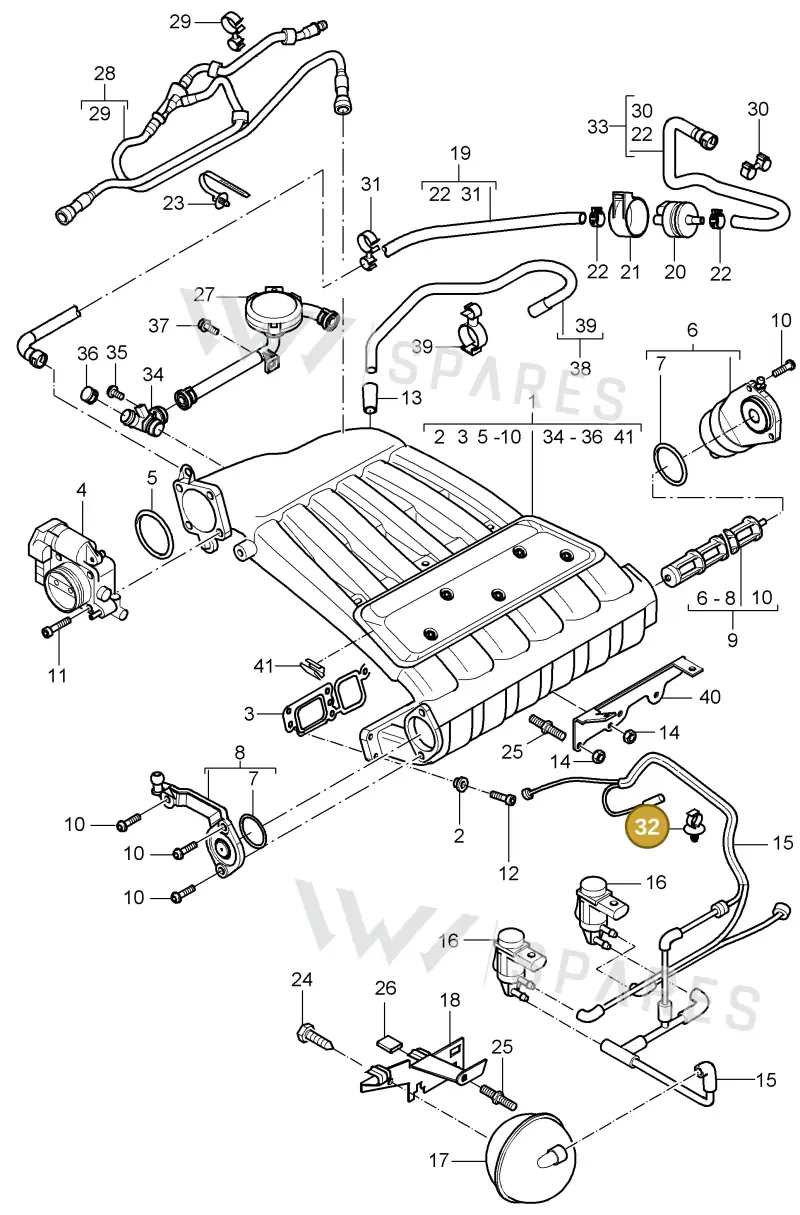 N90681501 — Porsche Cayenne (2002-2006) diagram p24107002, position 32