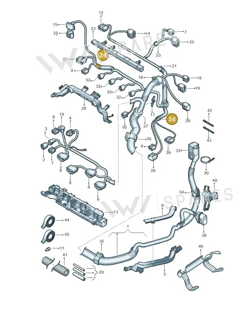 N90682101 — Volkswagen Polo (2012-2014) diagram 747971180, position 24