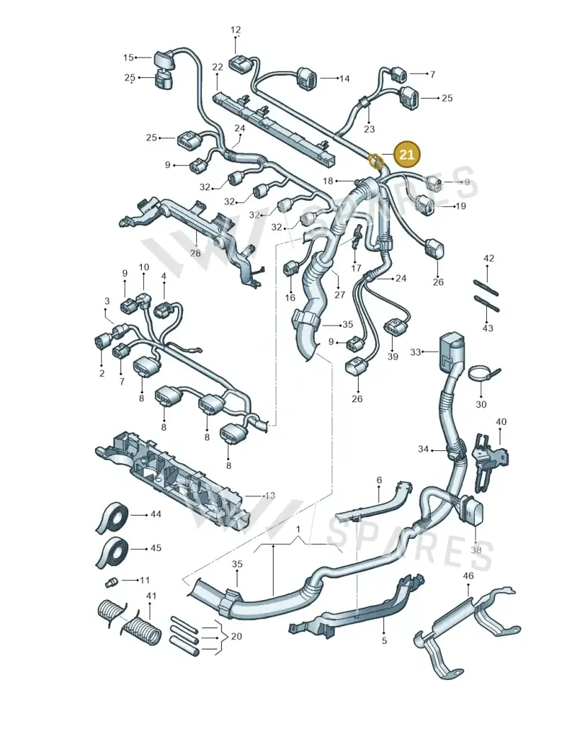 N90682201 — Volkswagen Polo (2012-2014) diagram 747971180, position 21