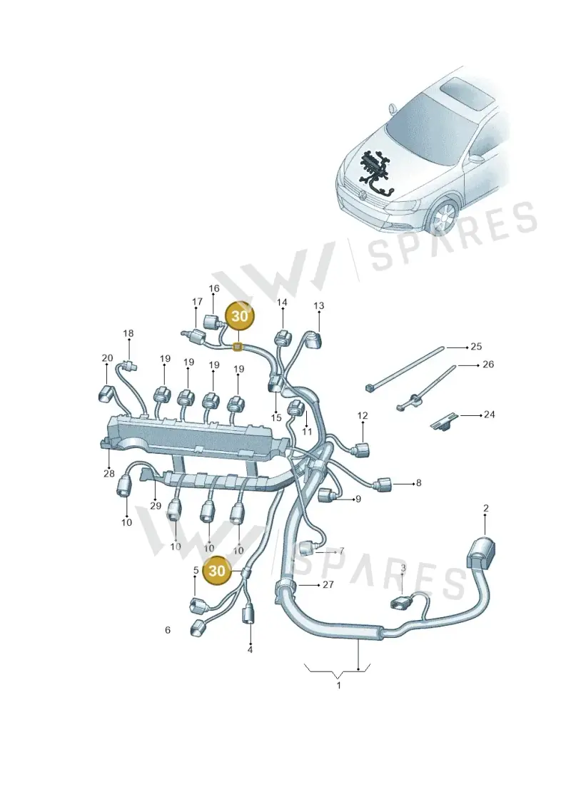 N90682201 — Volkswagen Jetta (2014-2018) diagram 789971110, position 30