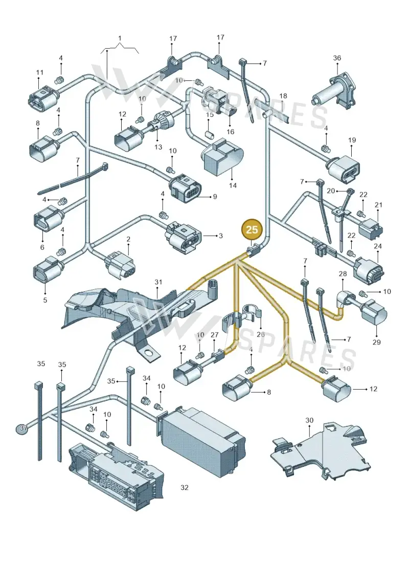 N90682701 — Volkswagen Jetta (2010-2014) diagram 692971800, position 25