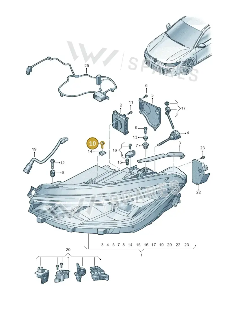 N90684704 — Volkswagen Passat estate (2023-) diagram 3j0941010, position 10
