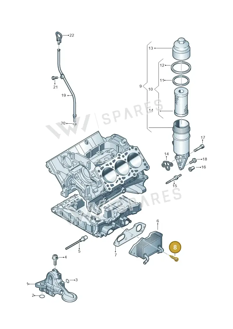 N90684707 — Volkswagen Touareg BlueMotion (2014-2018) diagram 693115050, position 8