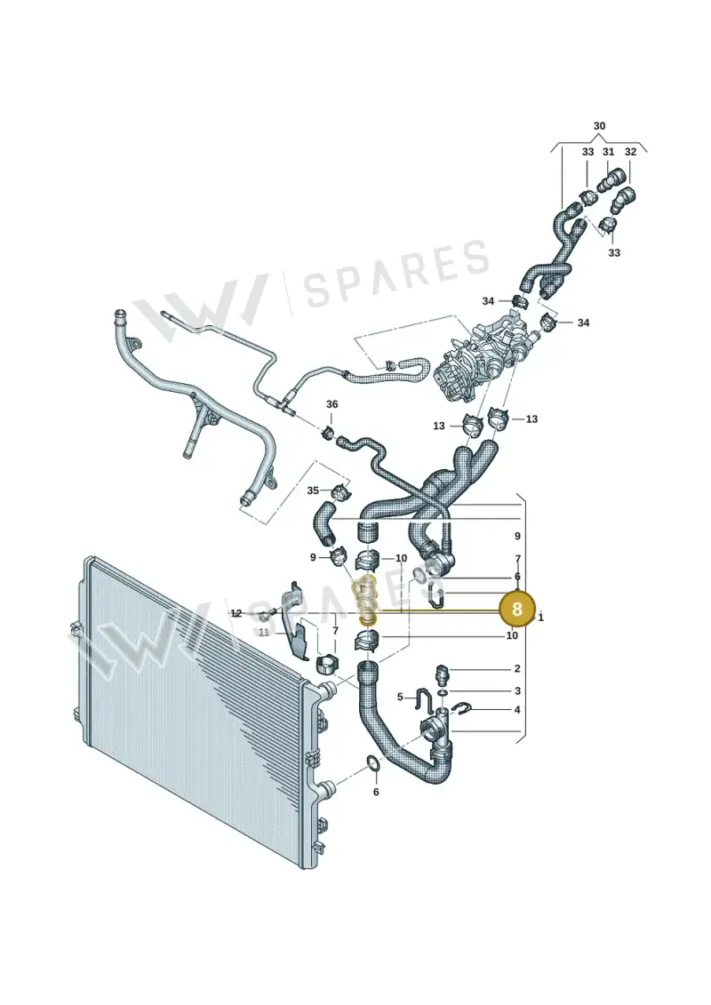 N90692901 — Volkswagen Passat estate (2023-) diagram 2f0121320, position 8