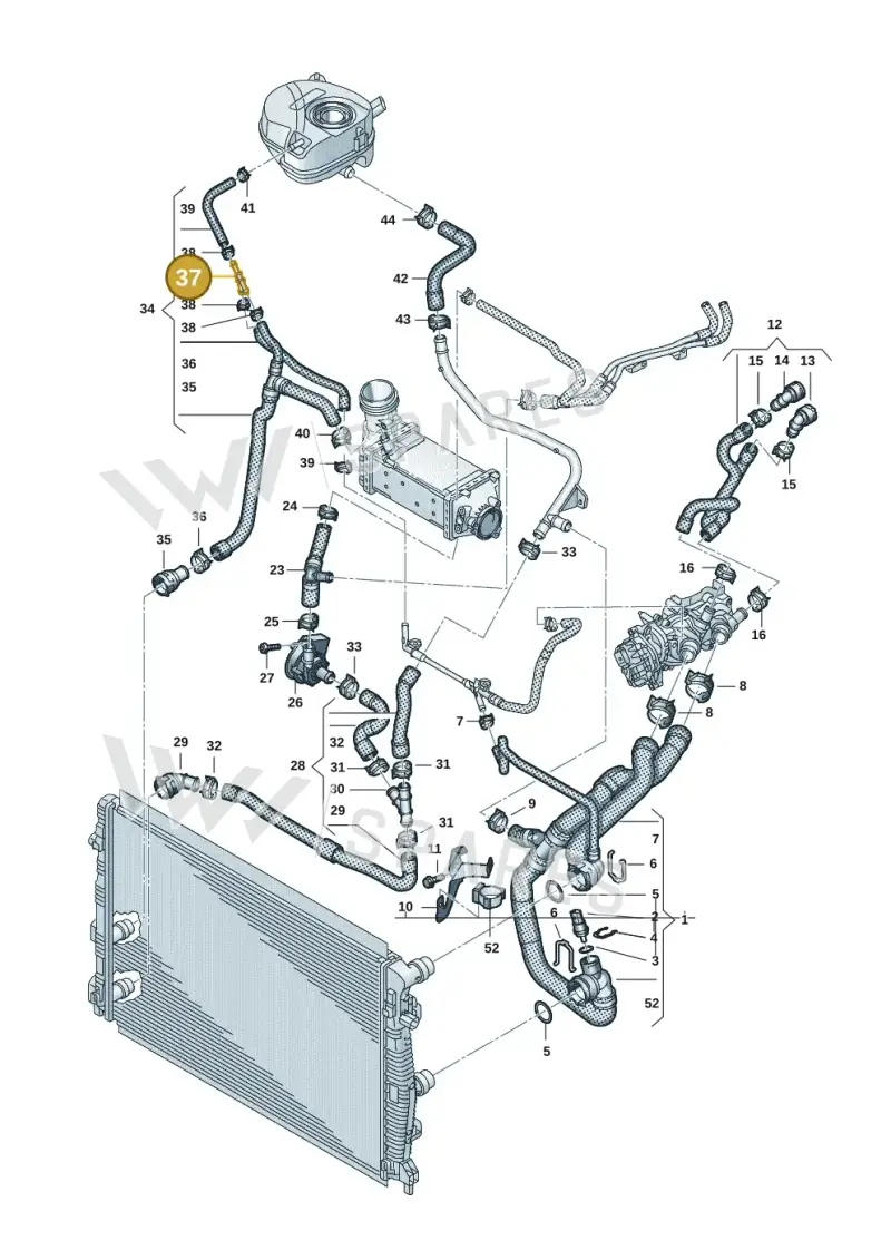 N90693001 — Volkswagen Taigo (2021-2024) diagram 2f0121210, position 37