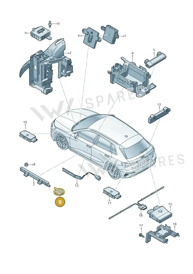 N90694901 — Audi A3 (2020-) diagram 596909000, position 9