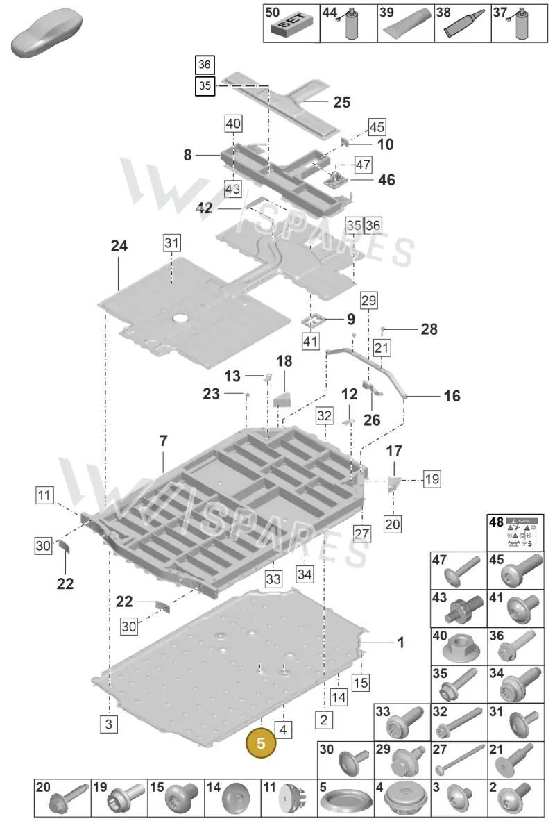 N90694901 — Porsche Taycan Sport Turismo (2019-2024) diagram p56251011, position 5