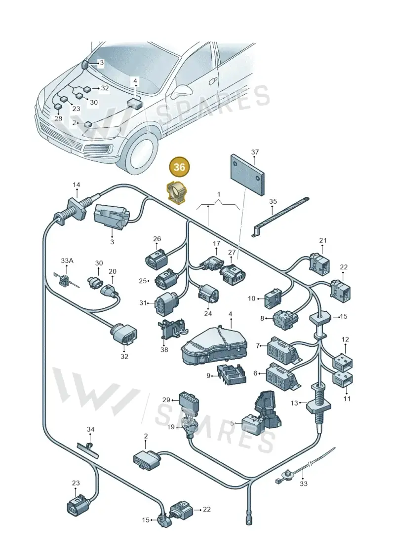 N90697901 — Volkswagen Touareg BlueMotion (2014-2018) diagram 693971220, position 36