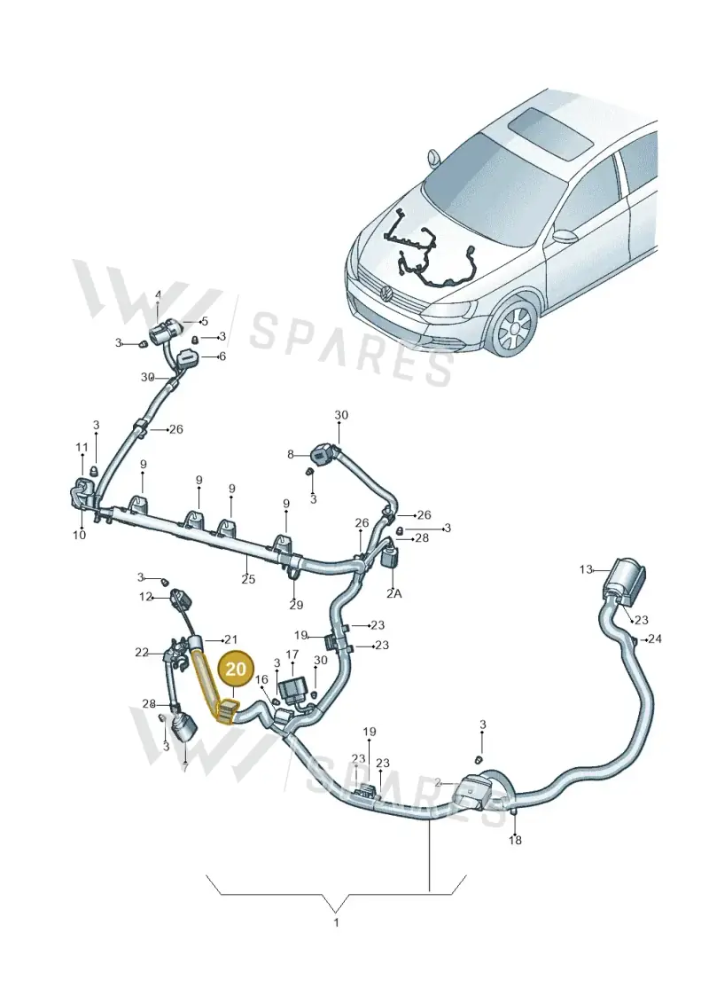 N90697901 — Volkswagen Jetta (2014-2017) diagram 789971010, position 20