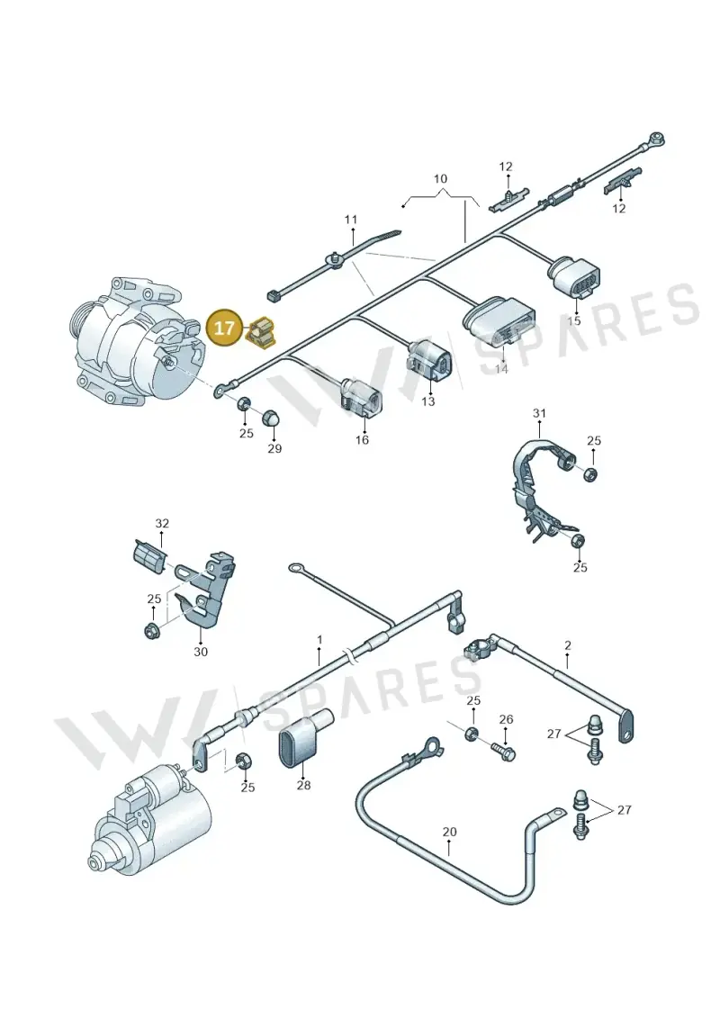 N90697901 — Volkswagen Sharan BlueMotion (2015-2022) diagram 863971010, position 17