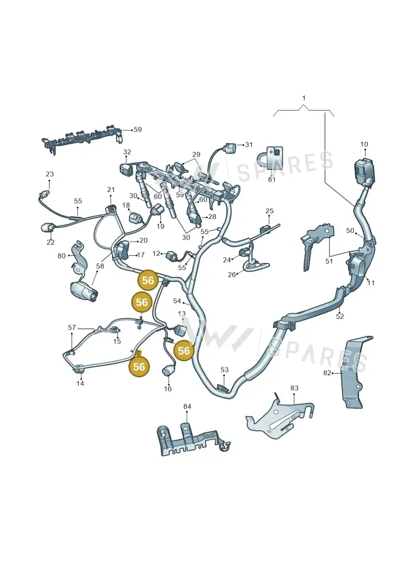 N90698001 — Volkswagen Polo (2012-2014) diagram 697971150, position 56