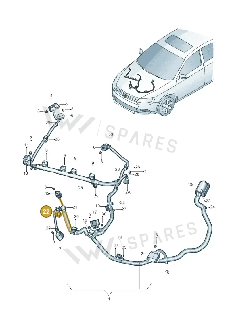 N90698001 — Volkswagen Jetta (2014-2017) diagram 789971010, position 22