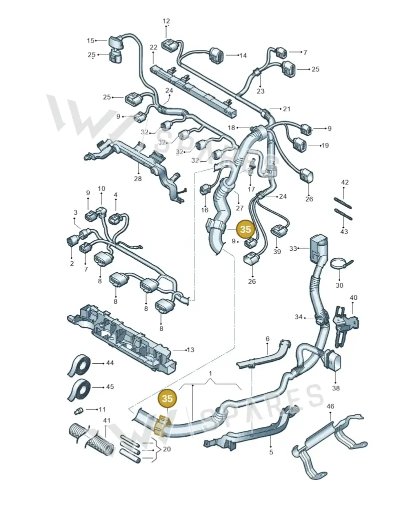 N90698201 — Volkswagen Polo (2012-2014) diagram 747971180, position 35