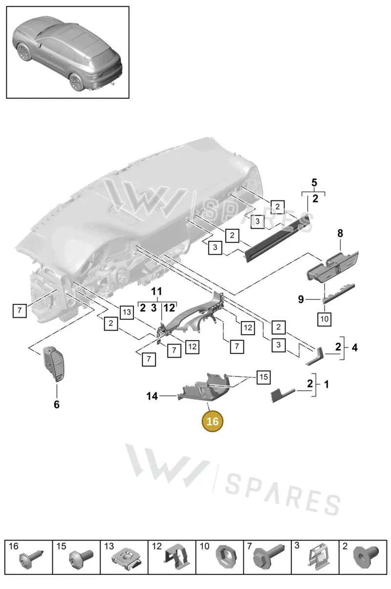 N90698605 — Porsche Cayenne (2017-2023) diagram p51809005, position 16