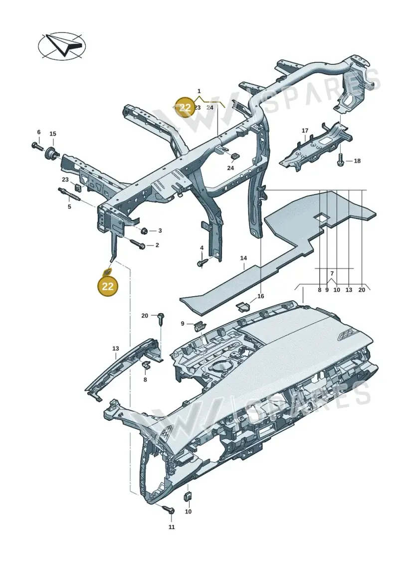 N90698703 — Volkswagen ID.7 Limousine Pro (2023-) diagram 14b857000, position 22