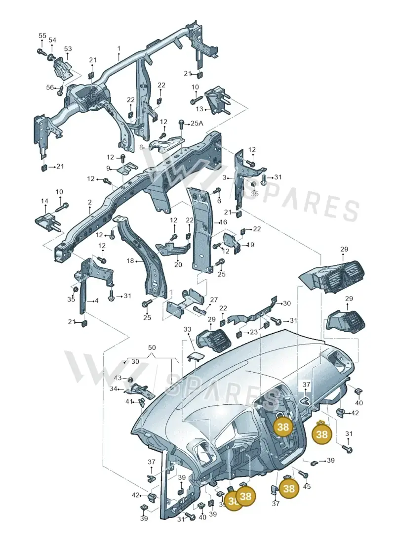 N90698901 — Volkswagen Scirocco 2.0 (2008-2014) diagram 651857000, position 38