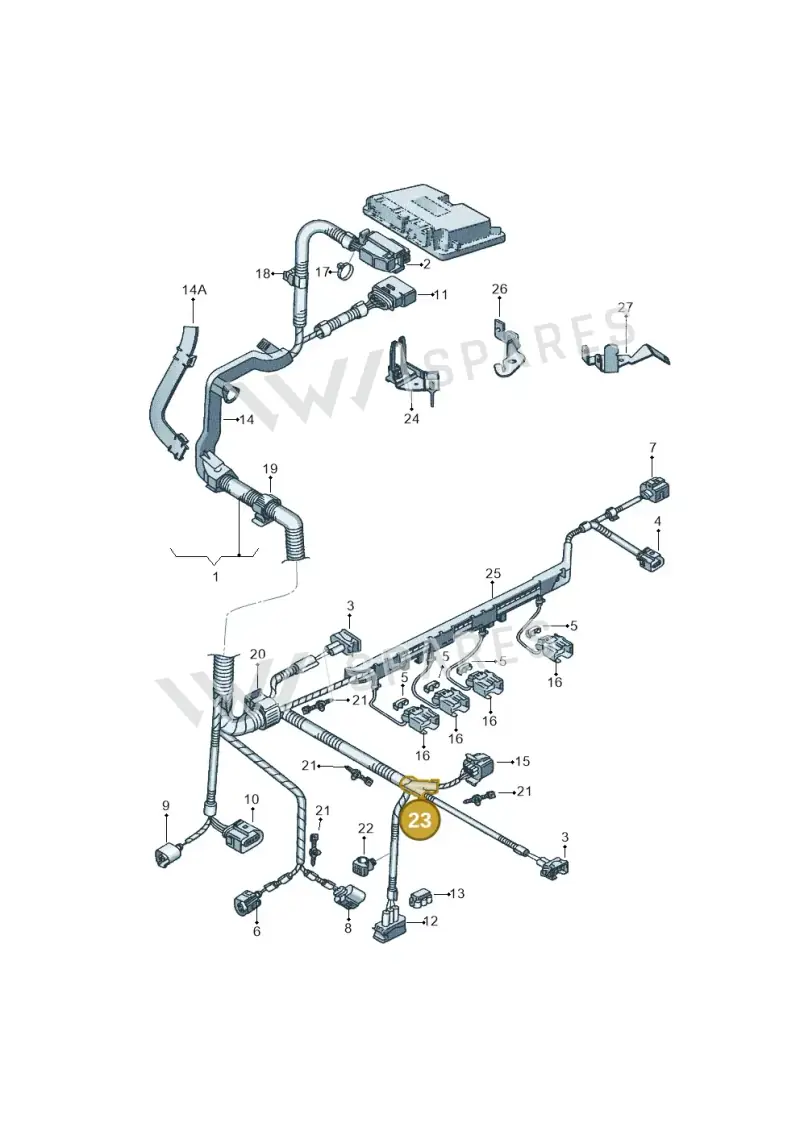 N90702001 — Volkswagen Polo (2008-2009) diagram 345971160, position 23