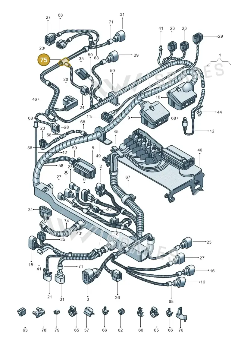 N90702001 — Volkswagen Polo (2011-2014) diagram 544971800, position 75