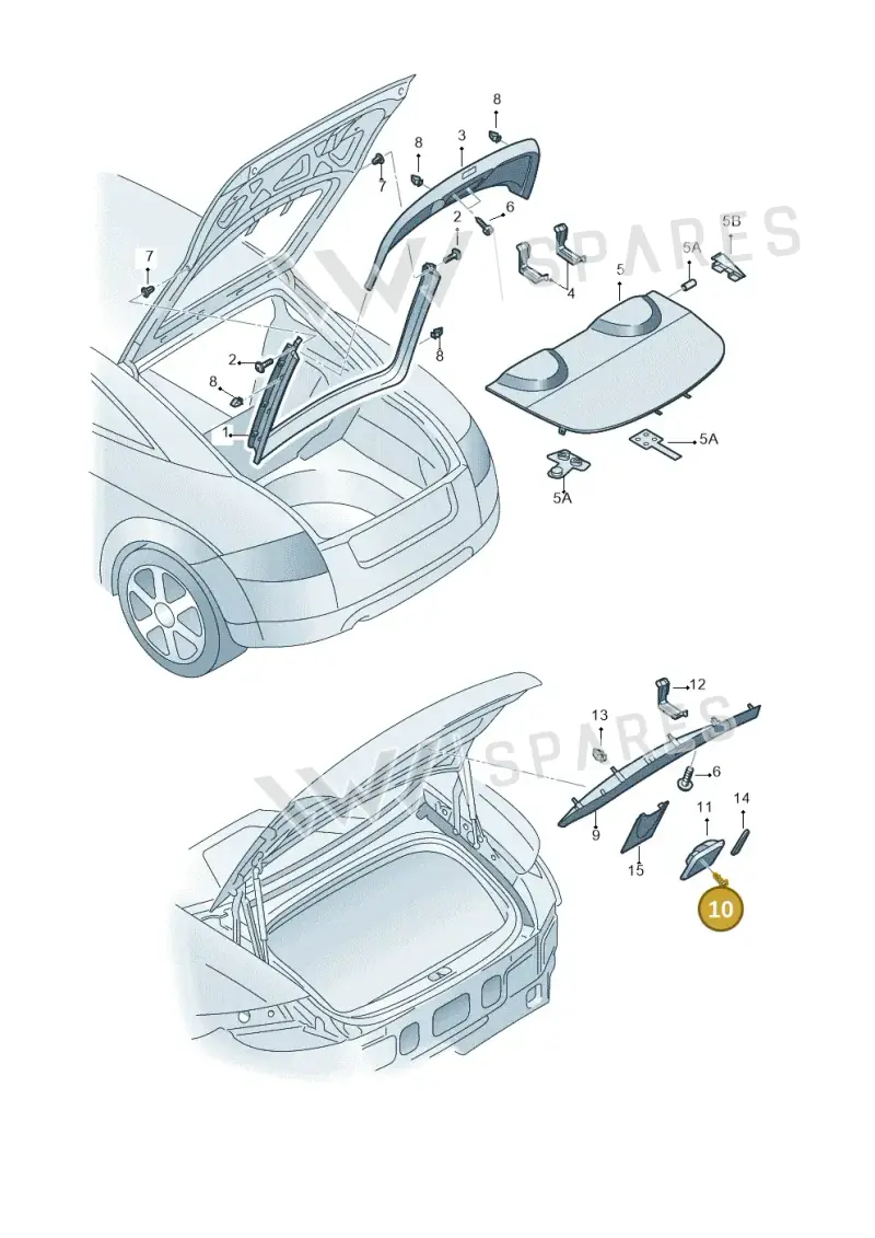 N90707203 — Audi TTS Coupe 2.0 (2010-2014) diagram 609867900, position 10