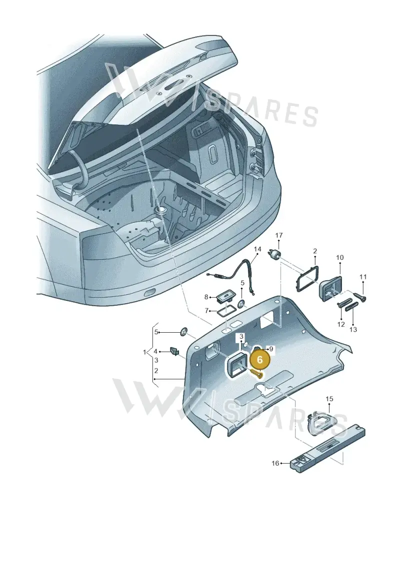 N90707203 — Audi A6 (2014-2018) diagram 696867800, position 6