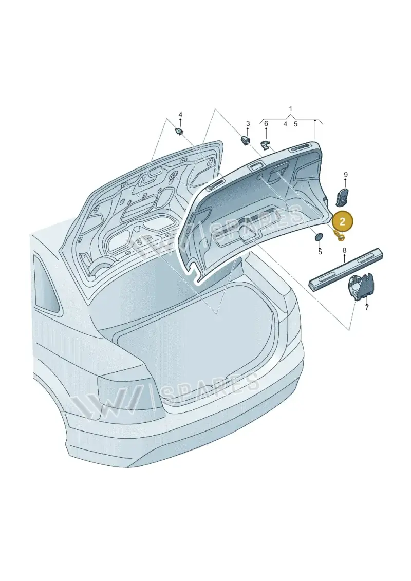 N90707203 — Audi A3 Sportback (2016-2020) diagram 890867980, position 2