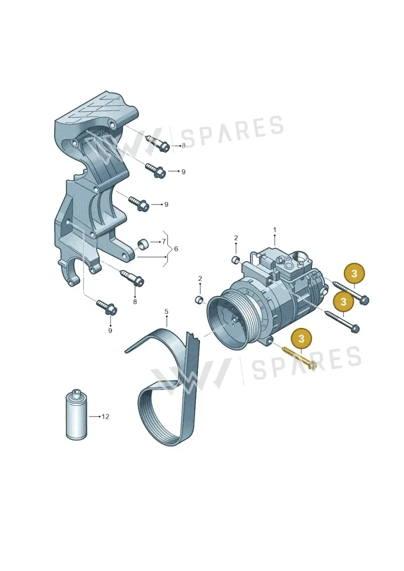 N90707502 — Volkswagen Touareg BlueMotion (2014-2018) diagram 787260300, position 3