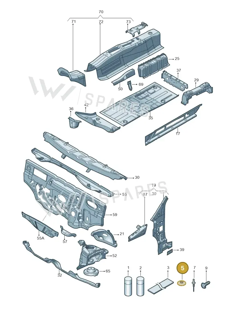 N90708802 — Volkswagen Up! 1.0 BlueMotion (2016-2023) diagram 723802000, position 5