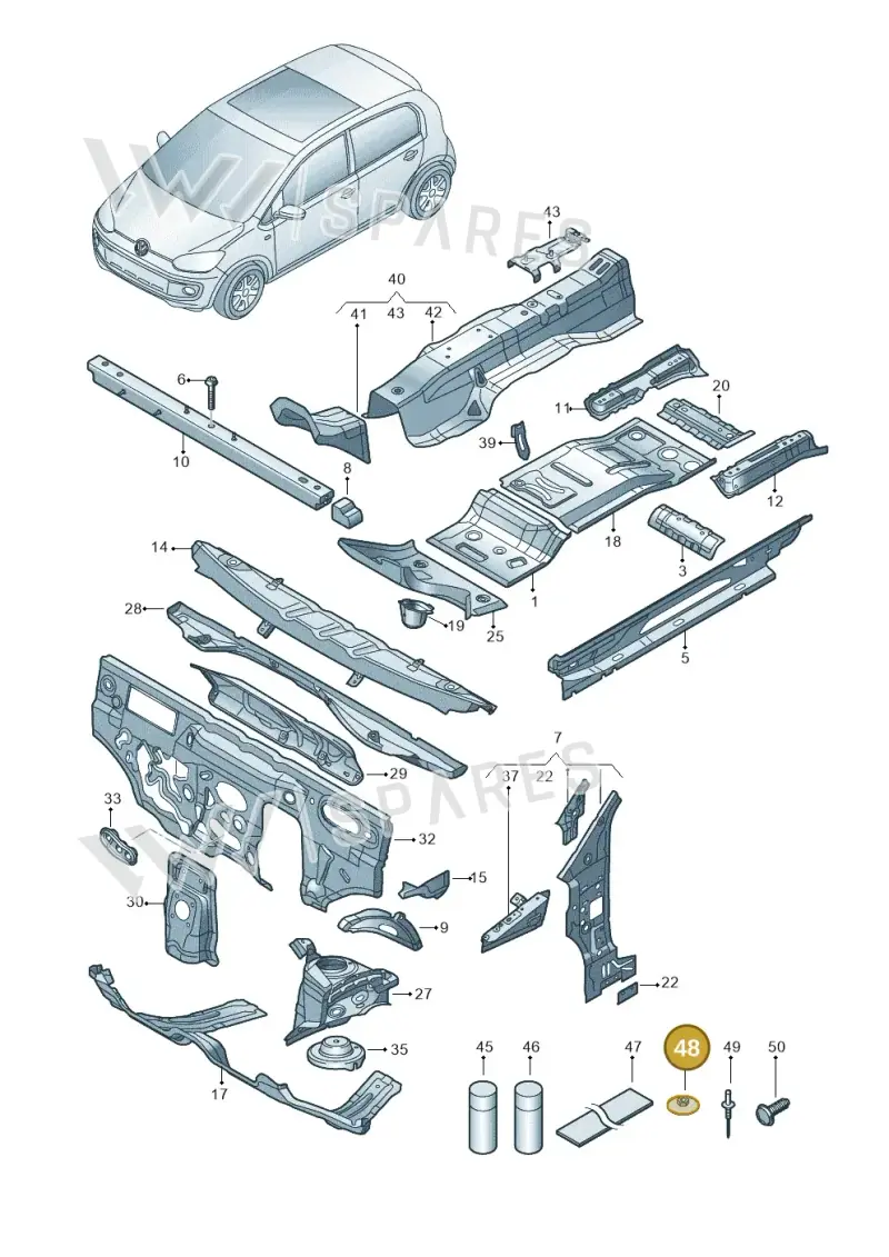 N90708802 — Volkswagen E-up! (2016-2023) diagram 772802000, position 48