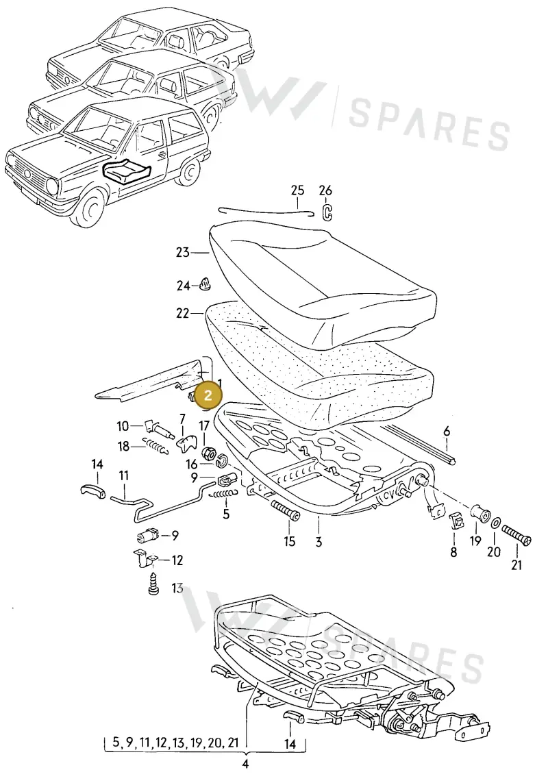 N90715001 — Volkswagen Polo/Polo Coupe (1990-1994) diagram 009088000, position 2