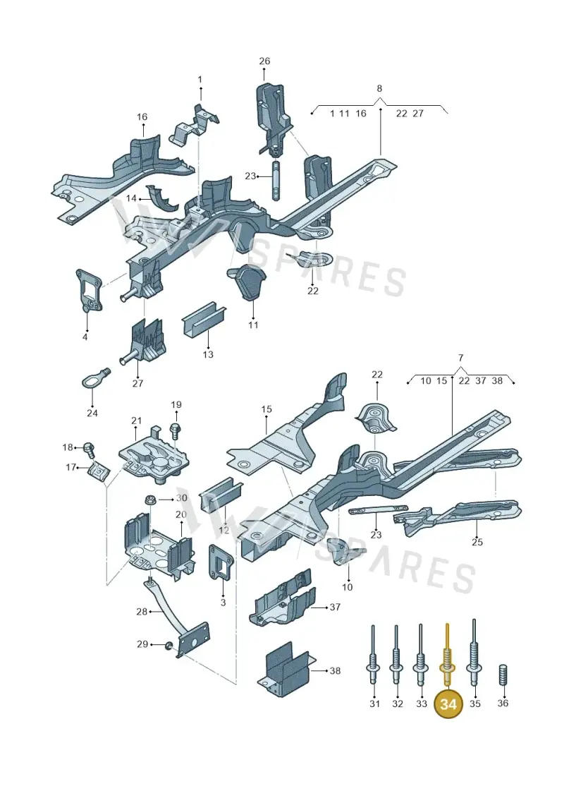 N90716403 — Audi TT Coupe/Roadster (2002-2006) diagram 229803300, position 34