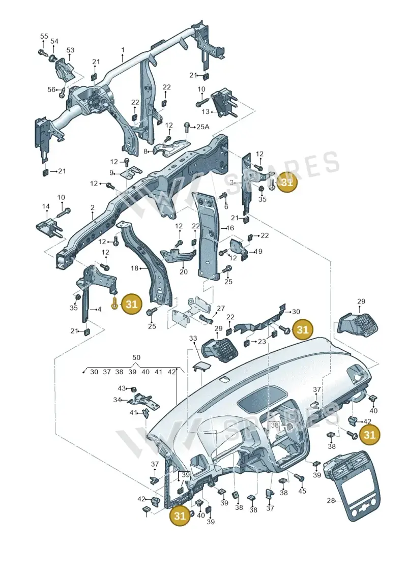 N90729002 — Volkswagen Scirocco 2.0 (2014-2017) diagram 786857000, position 31